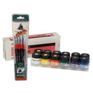 SW 알파 아트시크릿 포스터칼라 학생용 10ml 12색 아트메이트구성붓 900A 5본조