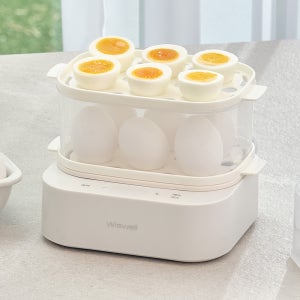 위즈웰 말하는 계란찜기 계란삶는기계 만두 고구마 미니 2단 찜기 WSE612