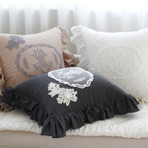 북유럽 린넨 레이스 쿠션커버 40x40 50x50｜슈가캐슬 감성 인테리어