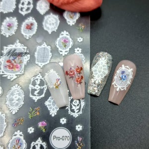 엠보 레이스 프레임 꽃스티커 네일스티커 젤네일스티커