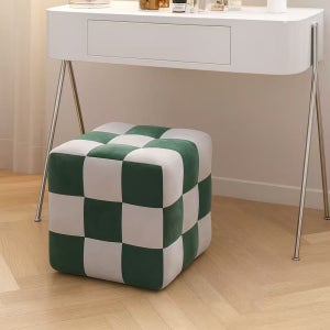 89마트 체커보드 큐브 스툴 인테리어 보조의자 화장대 미니의자