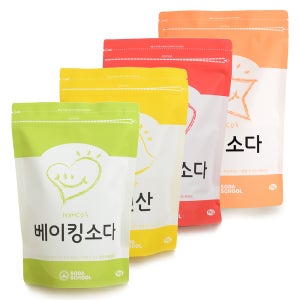 생활세제 4종세트 베이킹소다 구연산 과탄산소다 워싱소다 각 1kg