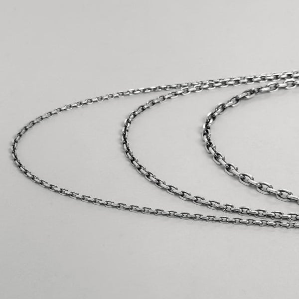 silver925 여자 남자 은목걸이 줄 각줄 체인 기본