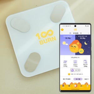 100BURN 백번 블루투스 스마트 체중계 앱연동 체중관리 게임