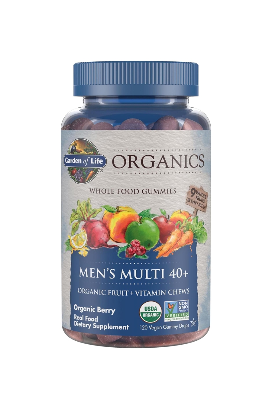 가든오브라이프 <b>마이카인드 오가닉스</b> 맨즈 <b>멀티 40</b>+ 남성용 <b>멀티</b>비타민 구미 120개입