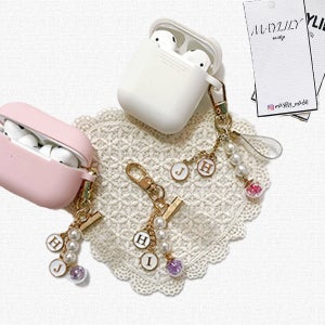 [메이릴리 제작] 이니셜 진주 키링 우정 커플 에어팟키링 에어팟2 버즈 자동차키홀더