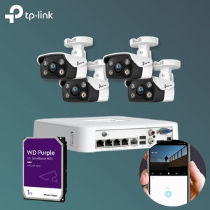 티피링크 VIGI CCTV 자가설치 4대 세트 (200만화소 실외 C320i 4대 패키지 녹화기 HDD 포함)