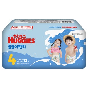 하기스 물놀이 팬티 4단계 대형 공용 12매입 1팩