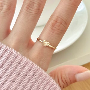 14k 아도러블 하트 프레즐 반지