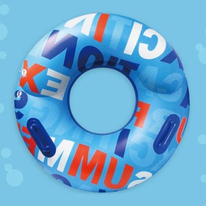 익사이팅 이중 손잡이 원형 튜브 100cm 수영장 워터파크 물놀이 튜브