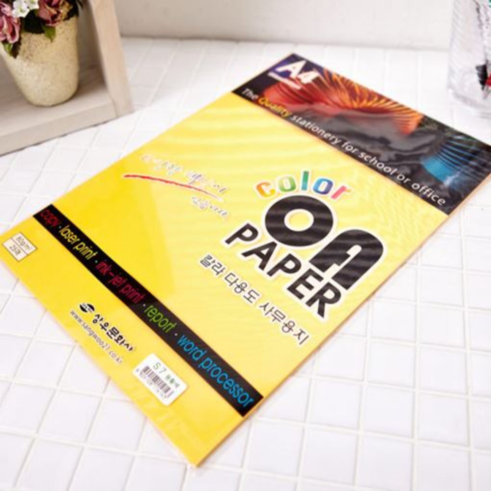 선명한 등황색 A4 칼라 복사용지 25P 복사지 에이포용지 미색