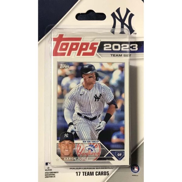 Topps 애런 저지 게릿 콜과 오스왈도 카브레라 페라자 신인 카드가 포함된 17장의 독점 뉴욕 양키스 2023 탑스 팩토리 밀폐 한정판 팀 세트