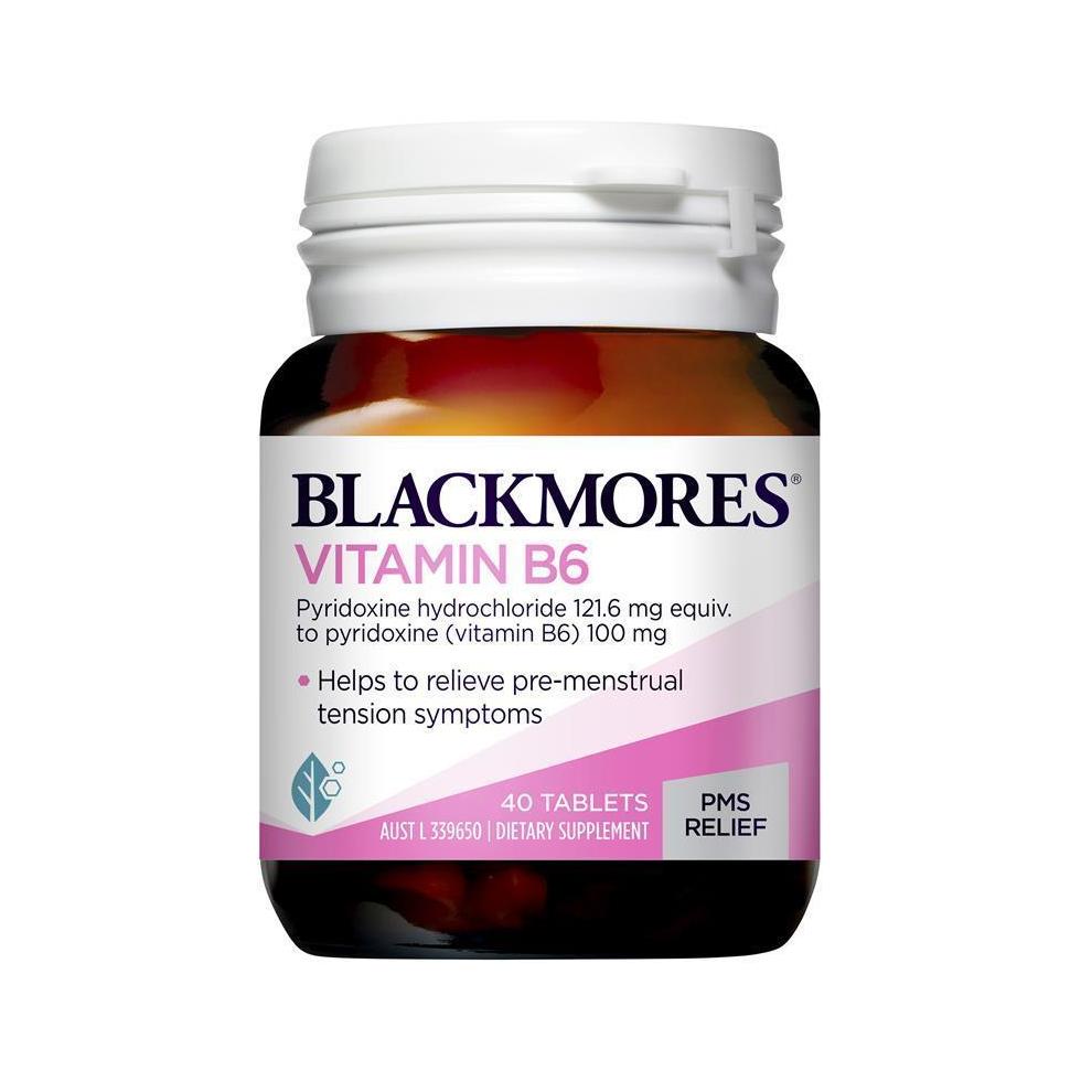 Blackmores <b>블랙모어스 비타민 B6</b> 100mg 우먼 헬스 40정