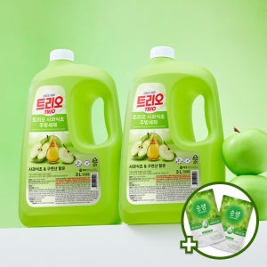[본사배송] 트리오 사과식초 주방세제 3LX2개+순샘 베이킹피톤치드 주방세제200mlX2개