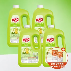 트리오 사과식초 주방세제 3L 4개 +주방세제 200ml 2개