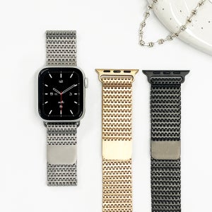 캘릭스 애플워치 11 10 9 8 SE 3 울트라 호환 솔리드 티타늄 밀레니즈 루프 메탈 스트랩 밴드