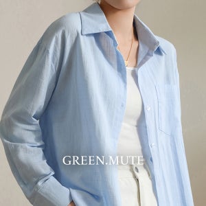 라이트 린넨 루즈핏 데일리 여성 셔츠 직장인 출근룩 코튼 살안타템 봄 여름 그린뮤트