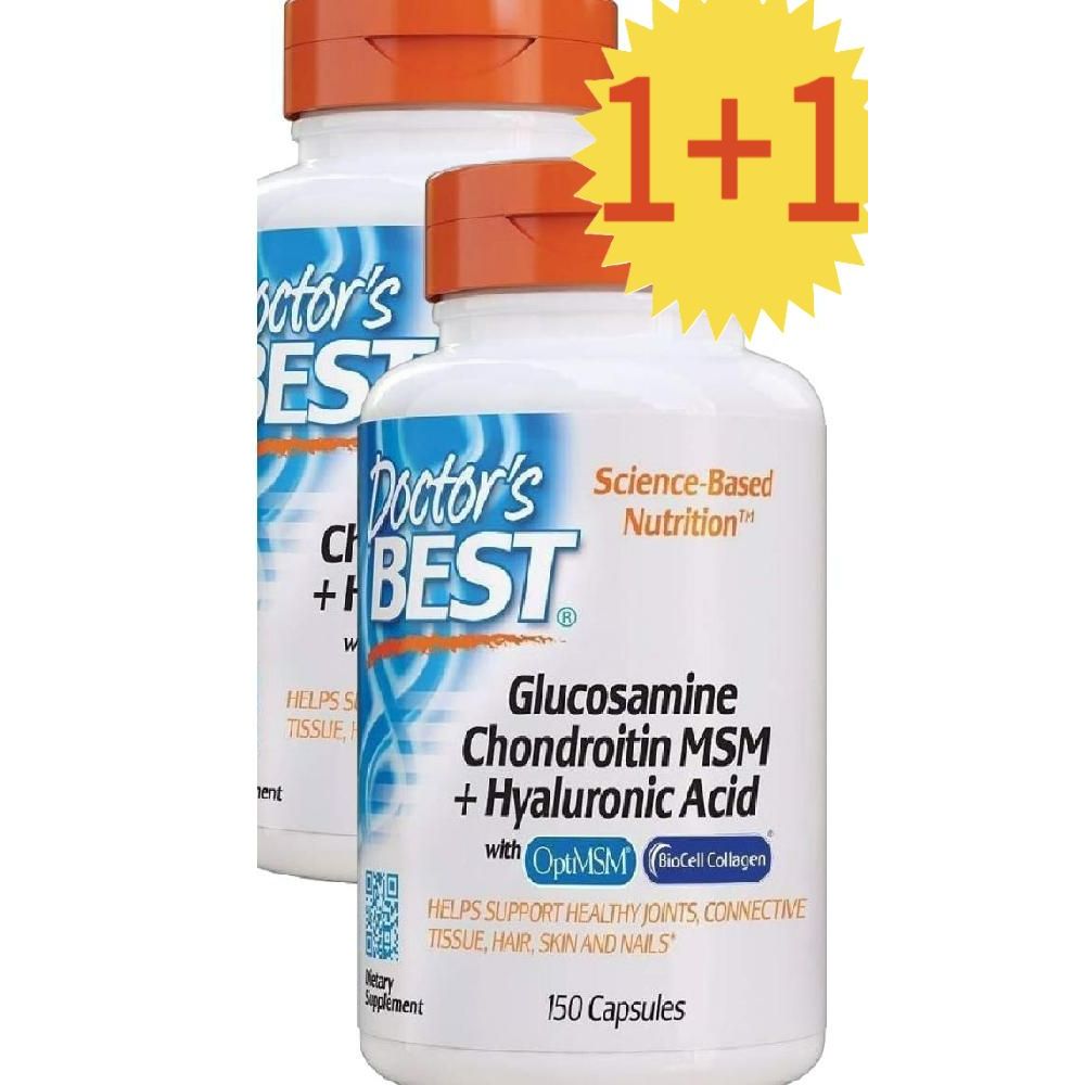 1+1 닥터스베스트 <b>글루코사민 콘드로이틴</b> <b>MSM</b> 히알루론산 150정 원산지 미국