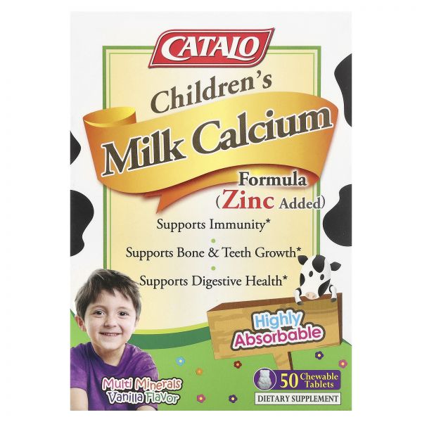 Catalo Naturals 카탈로 내추럴 Children’s Milk Calcium Formula Vanilla 50 Chewable Tablets