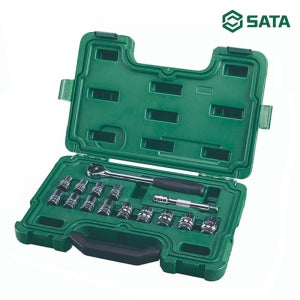 육각소켓렌치세트 1/2인치 15PCS 정비수리 교체작업 공사 09525 사타 SATA