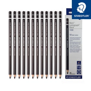 스테들러 루모그라프 블랙 연필 100B 4B 전문가용 스케치 연필(1타스/12개입) 갑