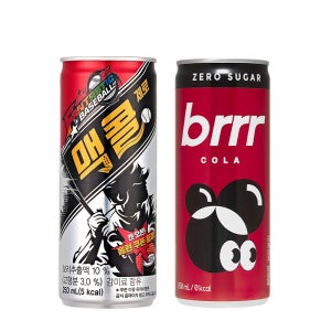 일화 맥콜 제로 + 부르르 제로콜라 250ml X 각30캔 (총60캔)