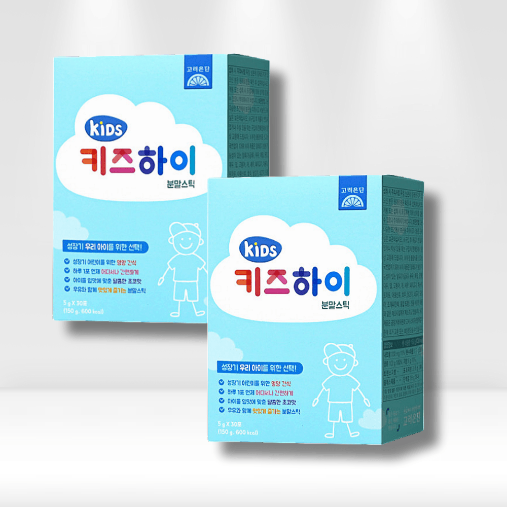 <b>고려은단</b> 키즈하이 초코스틱 <b>성장기</b> 어린이 멀티영양제 2박스 (60포)