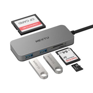 넥스트유 5포트 USB 멀티 포트 허브 카드리더기 USB3.0 C타입 5Gbps 9713TCU3