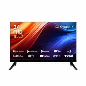 정민 24인치 FHD QLED 스마트 TV 60cm 화이트 블랙 소형티비 캠핑용 넷플릭스