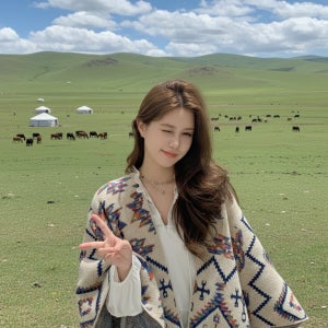 몽골여행 판초 판쵸 숄 캠핑망토 입는담요 보헤미안망토(기모양말 포함)