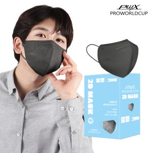 [도착보장]PWX 2D 새부리형 중형마스크 (그레이 100매)