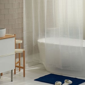 안티곰팡이 방수 3D 반투명 화장실 욕실 샤워커튼 (커튼링 포함) H180