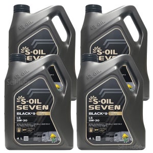 에스오일 세븐 블랙 9 LS 5W30 4L x 4개 1박스 16L CK-4 E8 상용차 100% 합성 연비절감형 장수명 디젤 엔진오일 (10W40 대체시 연비개선)