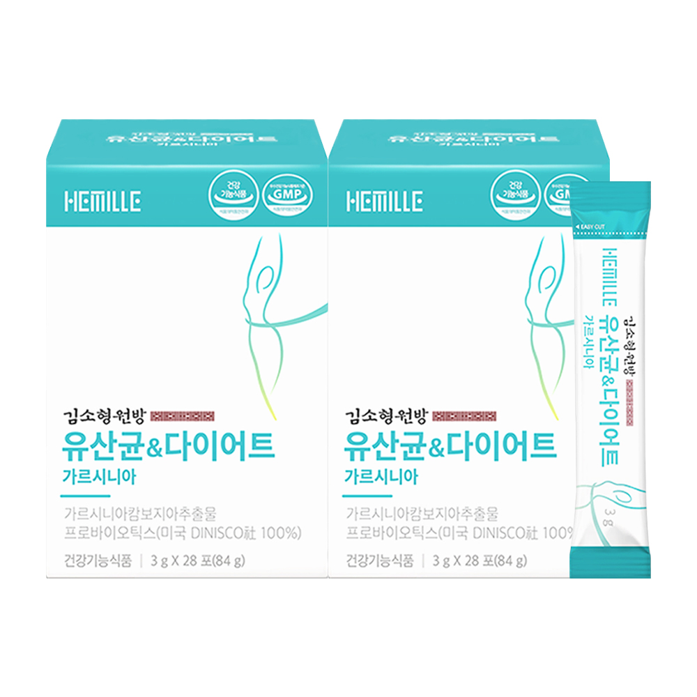 김소형원방 <b>유산균</b>&amp;다이어트 캄보지아 가르시니아 28포 2박스