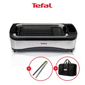 [물빠짐 집게+전용가방 증정] 테팔 가정용 연기잡는 스모크리스 이지 삼겹살 전기그릴 TG500DKR