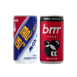 일화 맥콜 + 부르르 제로콜라 190ml X 각 30캔 (총 60캔)