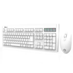 큐센 MK350 무선 키보드 마우스 세트 키스킨 포함 화이트