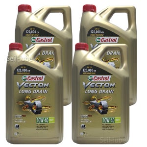 캐스트롤 벡톤 롱드레인 10W40 금색 5L x 4개 1박스 20L CJ-4 E6 100% 합성 장수명 디젤 엔진오일 (리무라 R6 급) 화물차 중장비 트랙터 선박용