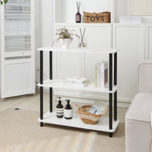 베르니 블랙 800x300 인테리어 수납 스탠드 선반 공간 활용 거실 틈새 진열대