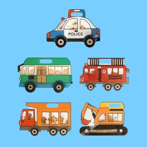 [10장세트] 중장비와 친구들 지퍼백 포장지 어린이집 유치원 선물 답례품 구디백 간식 소분