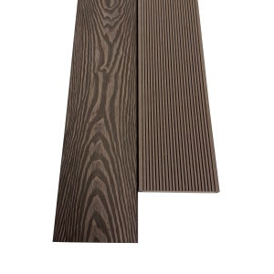 합성데크 다크브라운 20T x 140mm x 2400m 클립형 나뭇결 콤보형 인조 방부목 바닥데크목