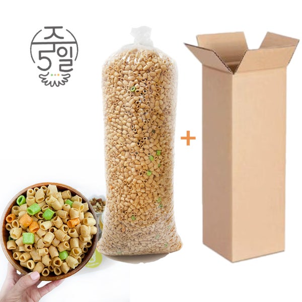 [주5일] 쩐내없는 마카로니 뻥튀기 대용량 3kg 박스포장 벌크 업소용 손가락과자