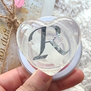 투명한 맥세이프 그립톡 하트 레진 붓터치 스마트톡 이니셜각인 선물용