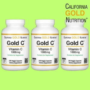 캘리포니아 골드C USP 등급 비타민C 1000mg 베지 캡슐 240정 3병