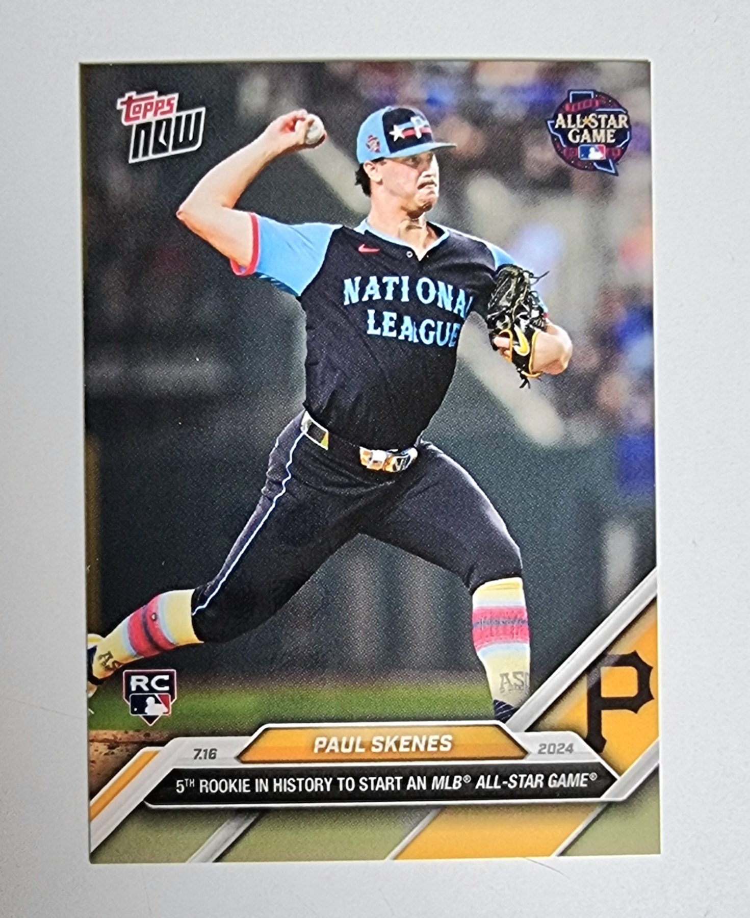 폴 스킨스 루키 역대 5번째 신인 올스타전 선발 투수 2024 MLB Topps Now PAUL SKENES RC Card #436 All-Star Game MLB 야구카드