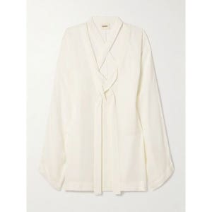 케이트 메흐나 레이스업 실크 크레이프 드 쉬니 미니 드레스 5438338 103 White 1647597340050338