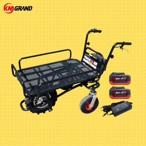 3륜 충전 전동 구루마 농업용 운반차 KMT-P180 5.0ah 배터리2개 풀세트
