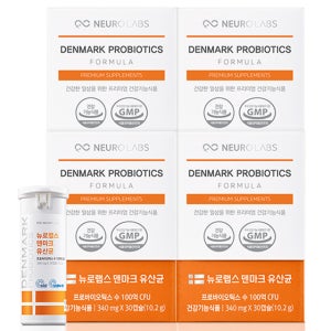 뉴로랩스 덴마크 유산균 LGG 유아블라 배변활동 장건강 30캡슐, 4개