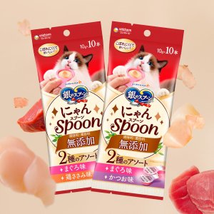 엘지유니참 긴노스푼 냥스푼 무첨가 고양이간식 참치&가다랑어맛 10P x 2팩