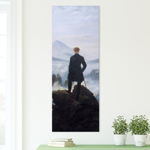 명화 와이드 세로형 캔버스 액자 프리드리히 바다위의 방랑자 와이드 중형 133x50cm